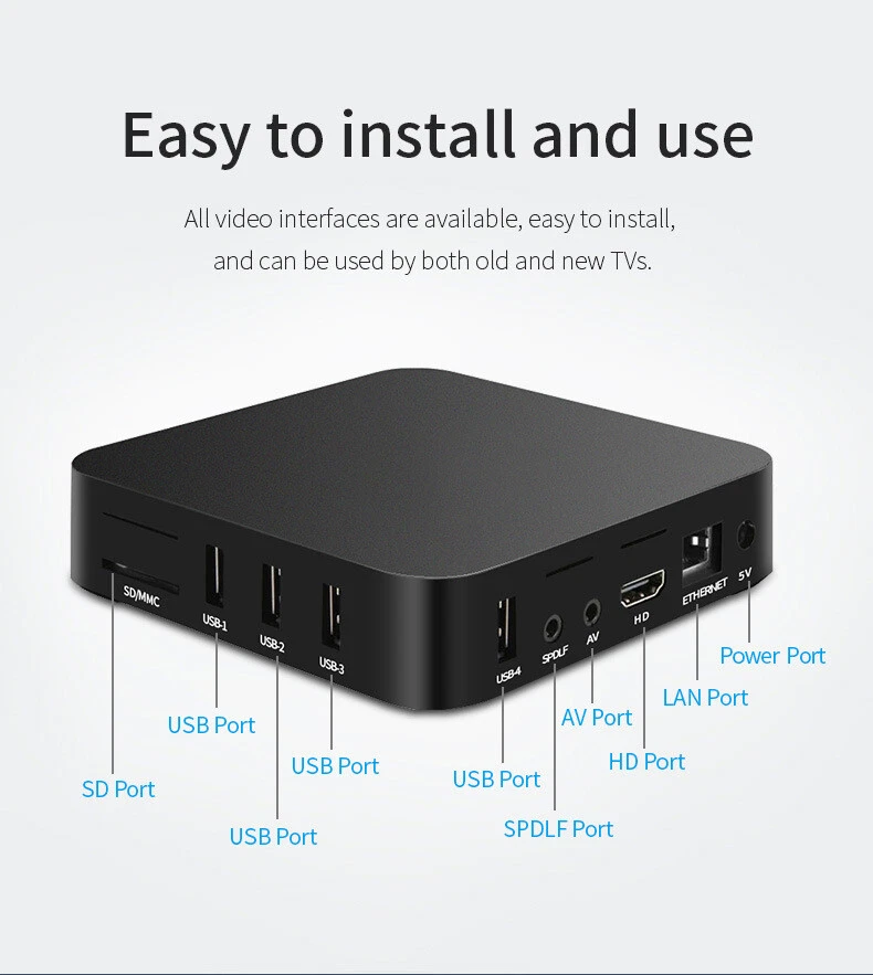 NEW Smart TV Box Media Stream Player Android 11.0 WIFI 6 Quad Core 4K UHD MXQ PR - Image 3 of 4