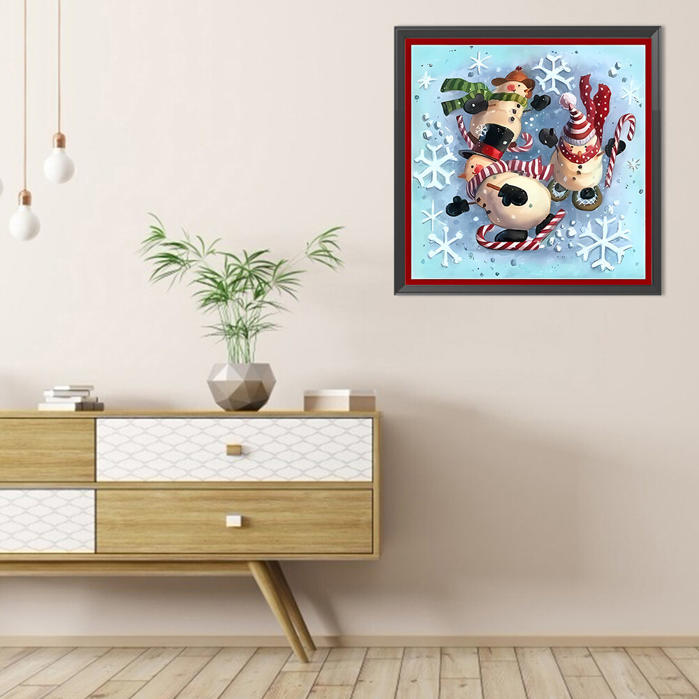 5D DIY Full Square Drill Diamond Painting Snowman Kit Home Decoration ...