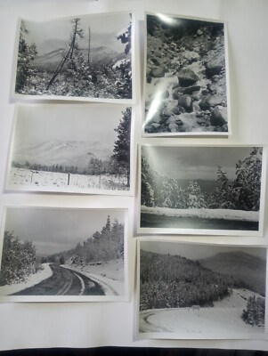 (6) SQUAW PASS 1959 COLORADO FALL RIVER 5'' by 7'' B/W LANDSCAPE PHOTOS RON HILL