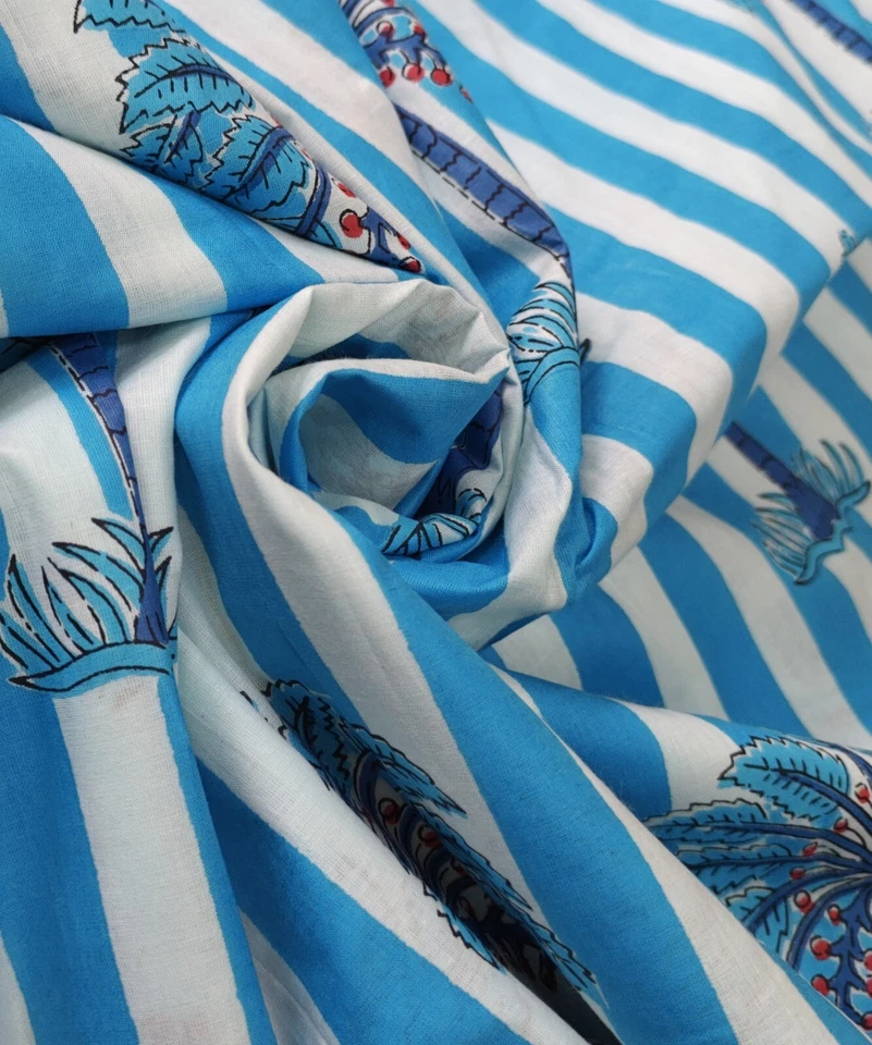 Indian Fabric Cotton Fabric By Yard Hand Block Print fabric Dressmaking Making D - Image 2 of 4