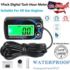 Digital Tachometer Hour Meter w/ Max RPM Recall 2 & 4 Stroke Engine For Go Kart