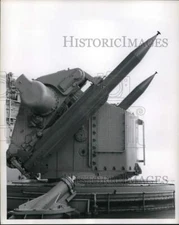 1962 Press Photo Tartar rockets in launch tubes aboard US Navy warship