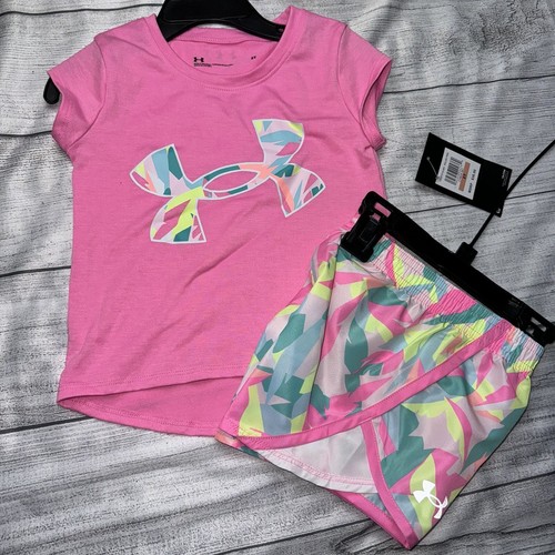 Under Armour Toddle Girls 2T Pink Multi Outfit Set NEW
