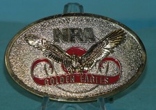 Golden Eagle NRA Belt Buckle Gold with Red Enameling