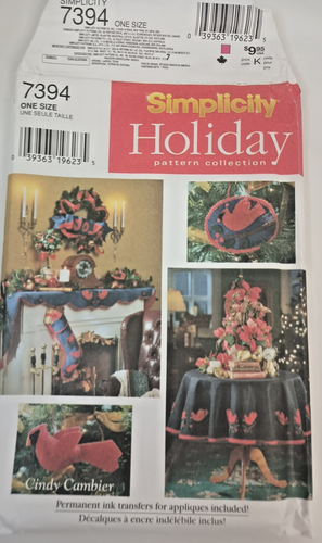 Simplicity 7394 Weihnachtsbaum Rock, Strumpf Mantel Schal Transfers enthalten Neu - Bild 2 von 9