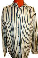 C3 Vintage 90s Guess Striped Button Down Mens Shirt Size Large Made in USA EUC