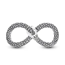 MULA European Retro Snake Forever Love Charm For Bracelet 925 Sterling Silver
