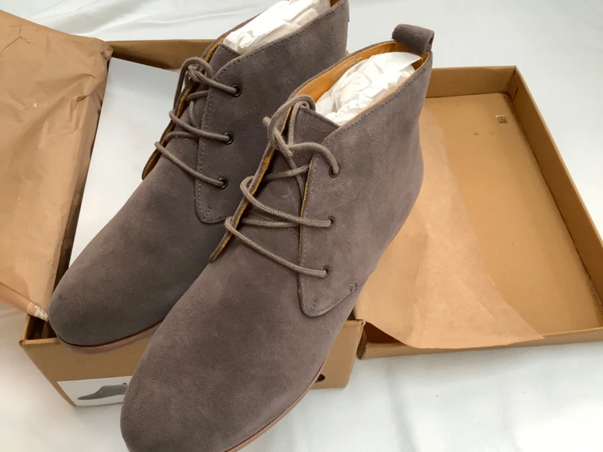 Grey suede flat ankle boots sales