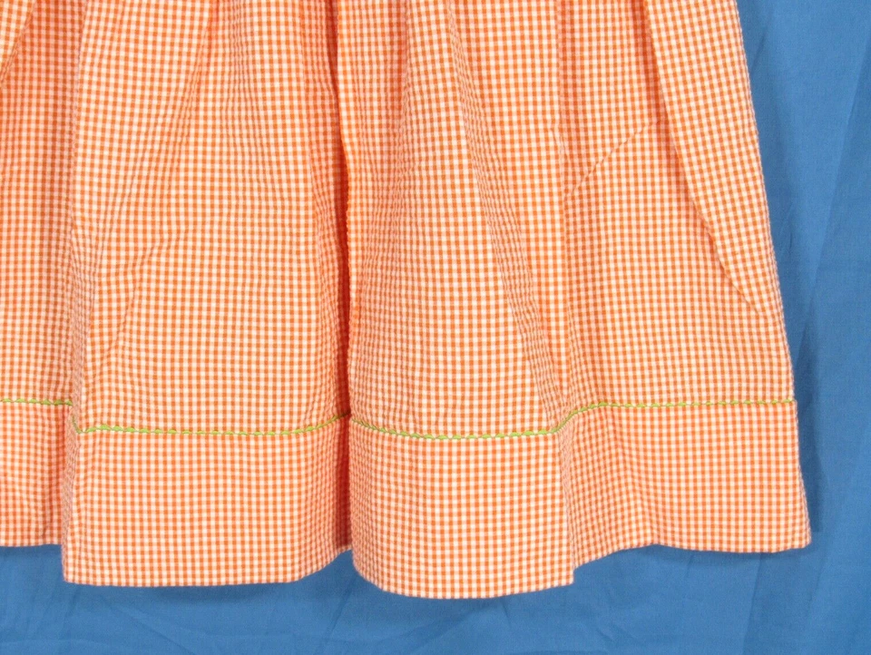 VESTIDO VIVE LA FETE Naranja/Blanco GUINGHINGHAM Seersucker SMOCKED Niña En Pogo Stick 4 Foto 4 de 4