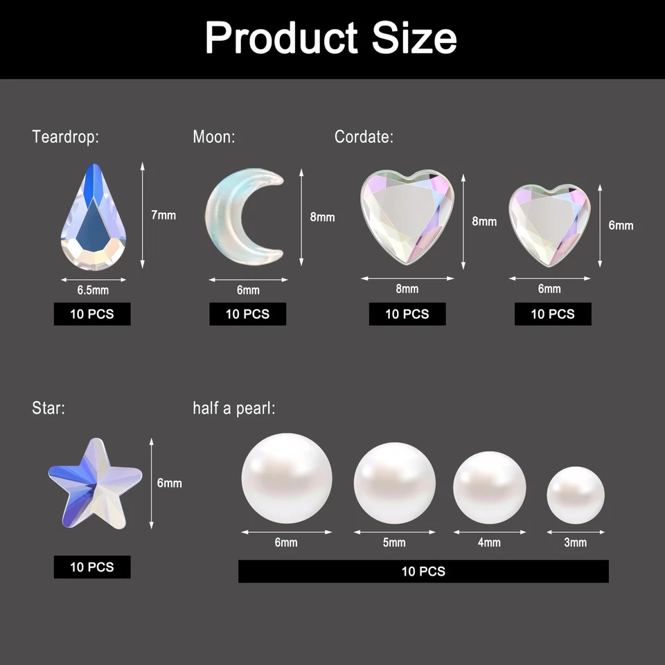 Face Crystal Eyebrow Ring Non-Piercing Nose Lip Labret Stud Fake Skin Piercing - Image 4 of 4