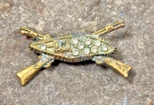 WW2 US Army Military Armored Infantry Officer Sweetheart Home Front Pin Insignia