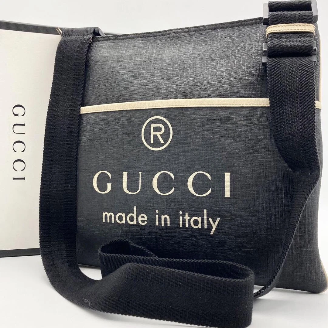 Sac bandoulière messager logo suprême GUCCI noir