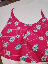 HILO HATTIE Vtg Floral Hawaiian Wrap skirt Sarong Swim Cover Up One Size