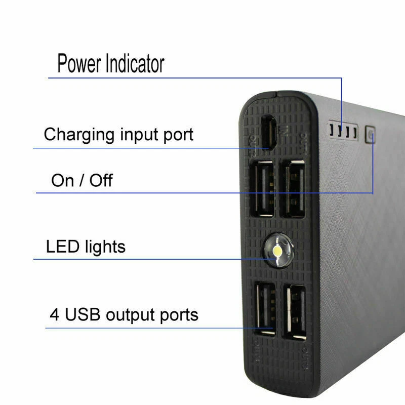 Power Bank 20000mAh 2USB External Battery Portable Charger For Mobile Phone US