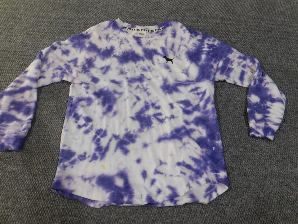 Victoria Secret Rosa Sudadera Medio Morado Cuello Redondo Jersey Mujer Geométrico Foto 4 de 4