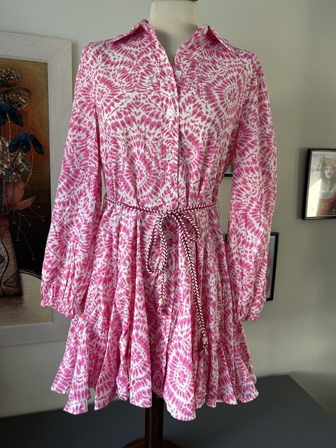 Zara Size M Pink Patterned Boho Mini Dress Zara Size M Pink Patterned Boho Mini Dress
