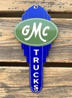 VINTAGE GMC TRUCKS 10x5" SALES SERVICE DEALERSHIP GAS STATION PORCELAIN OIL SIGN
