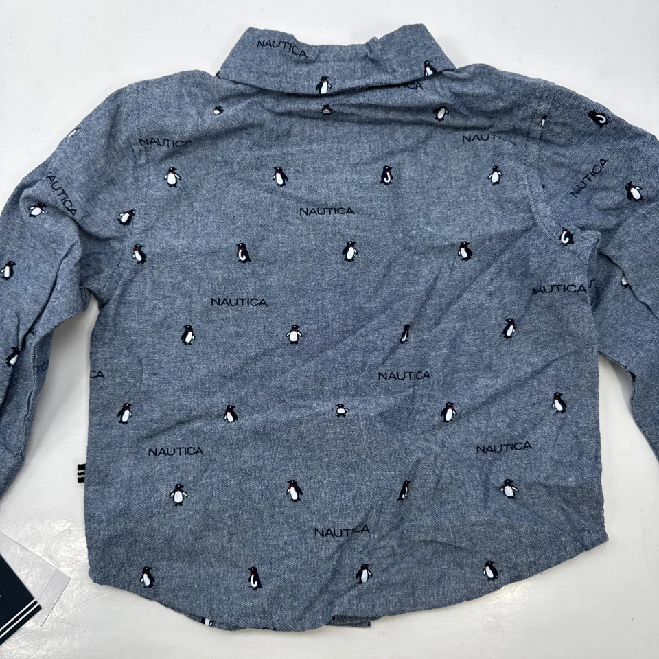 全新 * 不完美 * Nautica 12 个月男孩 3 件套慢跑 T 恤纽扣 — 第 3/4 张图片