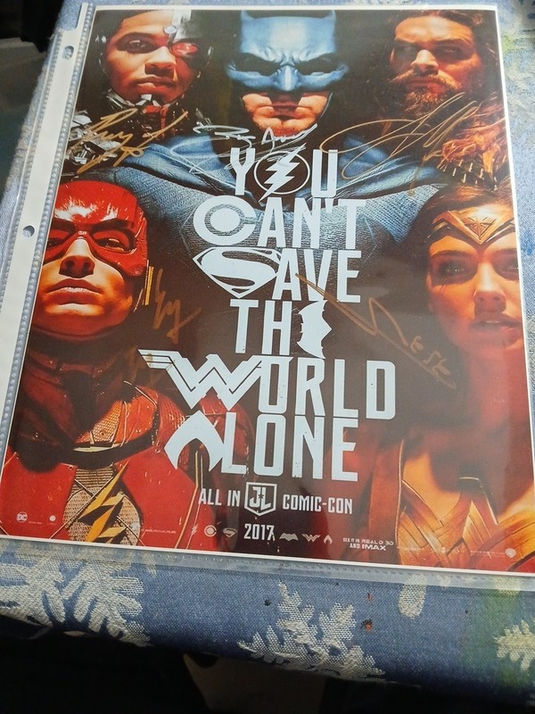 Justice League 11×17 5× Autographs Picture