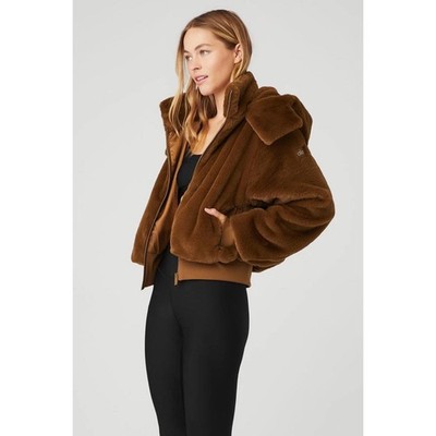 Alo Yoga Faux Fur Foxy Jacket Chocolate XS | eBay