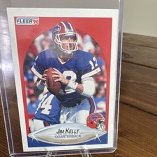 Fleer 1990 Jim Kelly #113 Buffalo Bills Football AFC Logo on Back Blue