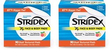 Stridex Face Body Pads, 90 Count, Pack of 2  90 Count Pack 2 , No Color