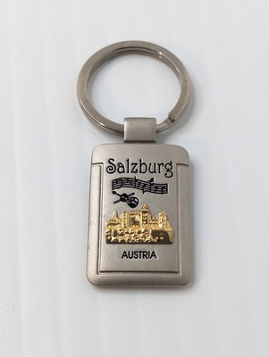 Salzburg Austria Metal Vintage Souvenir Keychain Keyring Key Ring 