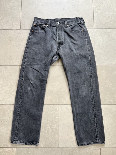 Vintage 90s 501 Levis Button Fly Faded Distressed Denim Made In USA Jeans 34x30 - Picture 15 of 22