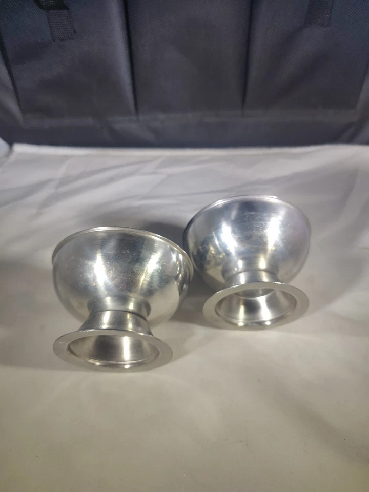 Vintage Stainless Steel Dessert Bowls Set Of Two 2.25"X4"  - Image 3 of 4