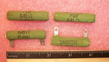 QTY (10) .45 Ohm 10W 1% LUG WIREWOUND RESISTORS VP10F-.45 CLAROSTAT NOS