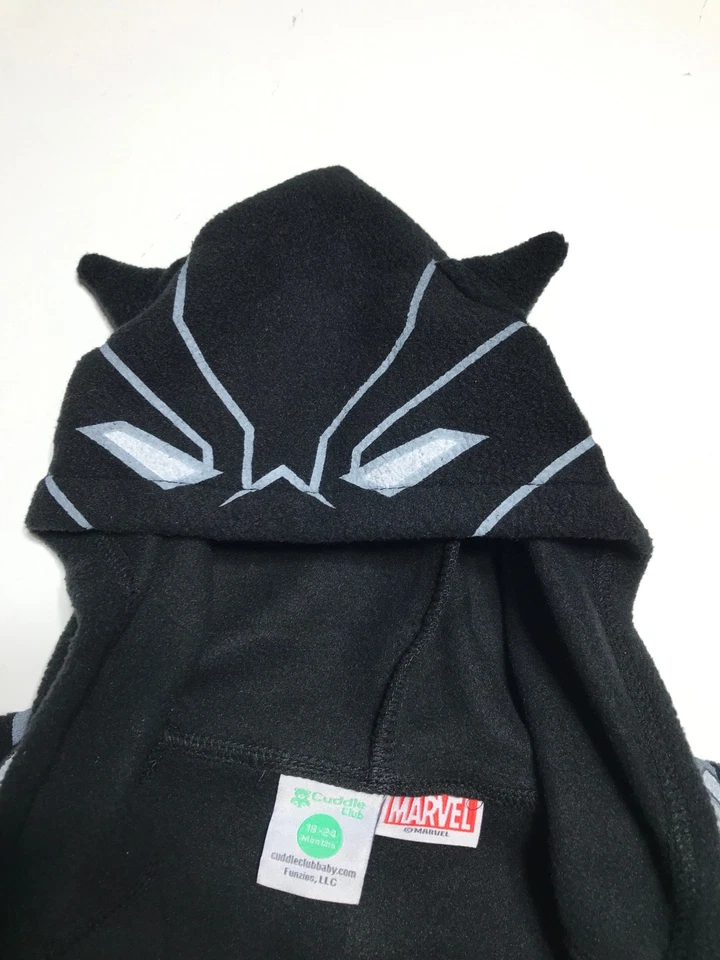 Cuddle Club Marvel Fleece Black Panther Full Zip Jacket Costume Baby 18-24 Mos. - Image 4 of 4
