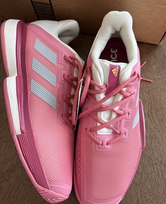 NEW Womens Adidas SoleMatch Bounce pink white silver size 11