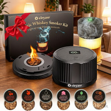 Electric Whiskey Smoker Kit , Rechargeable Cocktail Smoker Kit with 6 Wood Chips