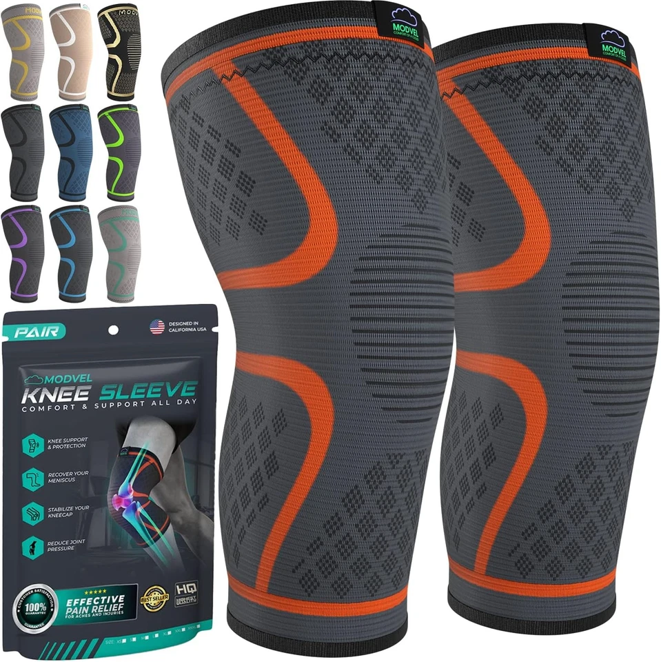 Modvel Compression Knee Brace 2-Pack Support Sleeve for Pain Relief Running - Image 2 of 4
