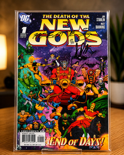 Death of the New Gods #1 Dynamic Forces Signed Jim Starlin Matt Banning COA 49/5