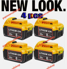 4 Pack 20 Volt Max XR 8.0AH Lithium Ion Battery DCB205 DCB208 DCB200 For DeWalt