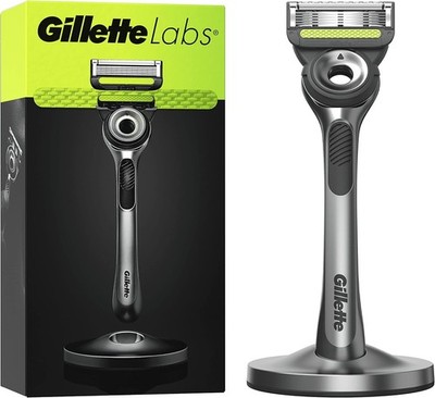 Gillette Labs mit Exfoliating Bar black Herrenrasierer mit 1 Klinge und Sockel