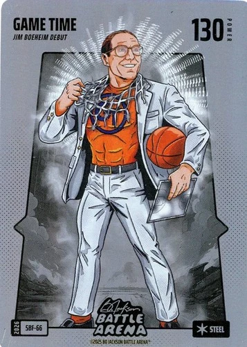2026 BO JACKSON BATTLE ARENA Game Time Jim Boeheim STEEL Battlefoil #SBF-66