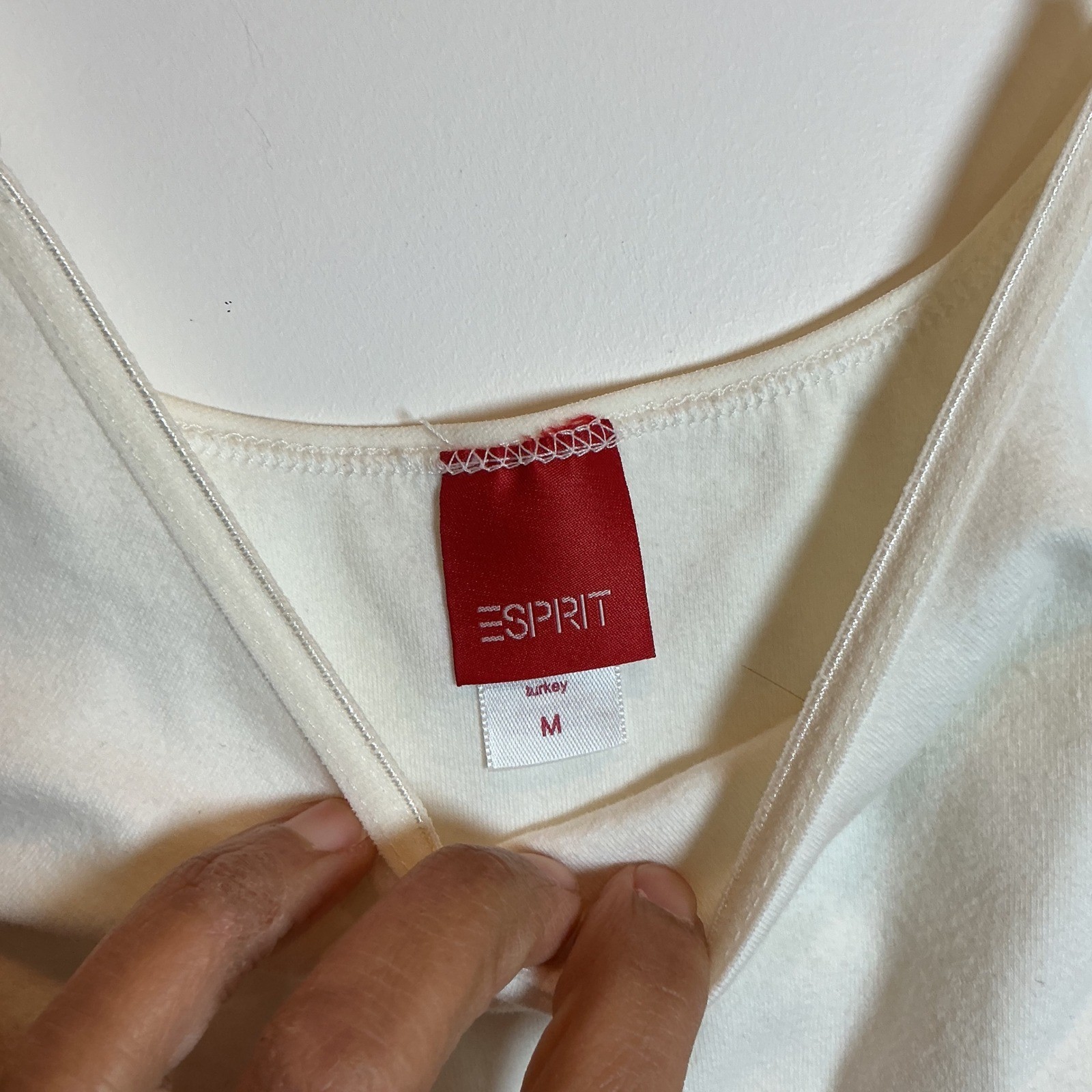 Esprit Basic Cream Cotton Spaghetti Strap Camisol… - image 3