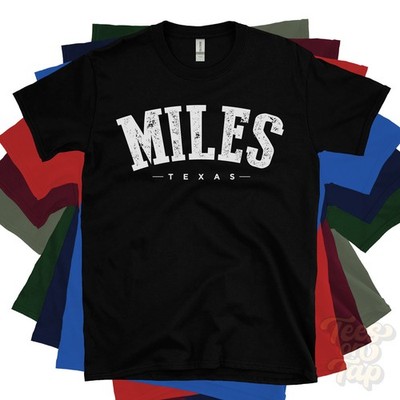 MILES TEXAS T-SHIRT Ballinger Runnels USA Retro Uni-Stil Heimatstadt Geschenkidee