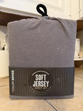 Color Sense Super Soft  Cozy Full-Size  All-Season Knitted Jersey Sheet Set