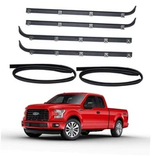 6pcs Front Window Door Molding Weatherstrip Seal and & Run Channel Rubber 