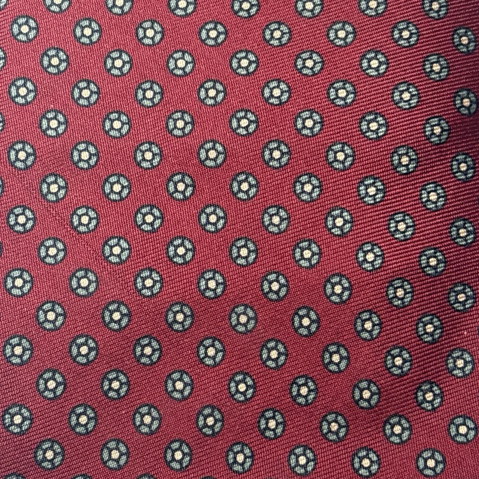 Gravata masculina vintage Brooks Brothers vermelha floral feita nos EUA 55,5” x 3,25” - Imagem 4 de 4