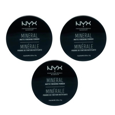 NYX Mineral Matte Finishing Powder Medium Dark 0.28 oz Face Makeup Lot of 3