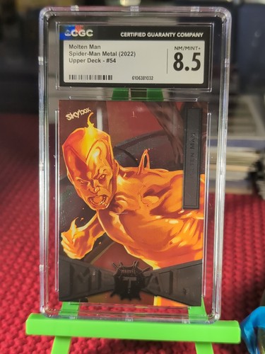 2021 Skybox Marvel Spider-Man Metal Universe Molten Man No.54 CGC 8.5 MINT