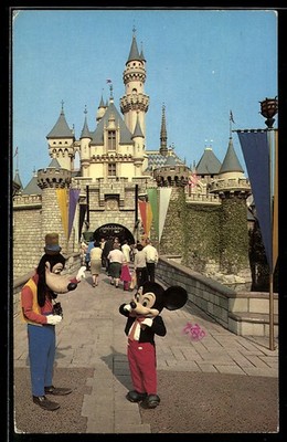 AK Disneyland, Mickey and Goofy take pictures in front of Sleeping Beauty´s Cas 