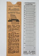 STANLEY GIBBONS INSTANTA TRANSPARENT PERFORATION GAUGE IN INSTRUCTION SLEEVE