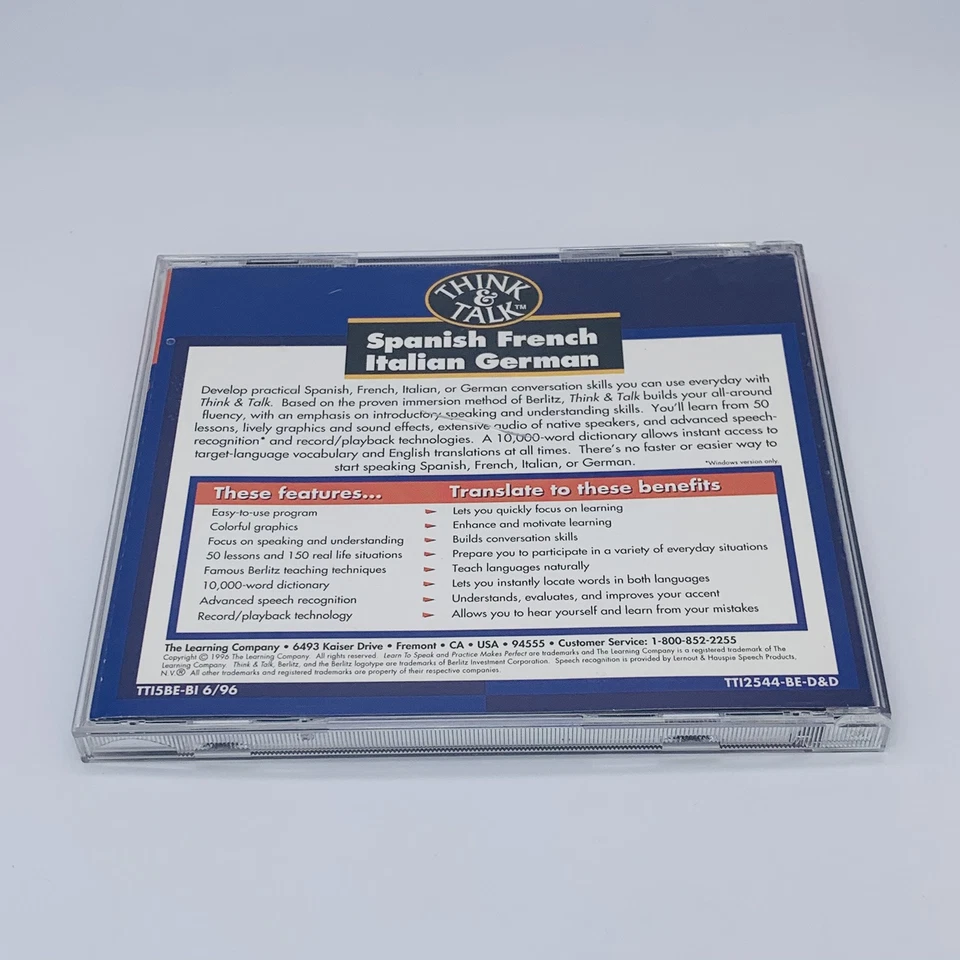 The Learning Company Berlitz Think & Talk Italian Version 2.0 Win Mac CD-ROM - Image 2 of 4