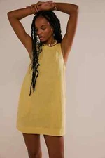 Free People Full Of Sunshine Mini S 6 Women Casual Cotton Yellow Dress NEW 44786