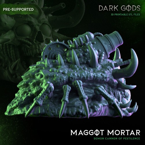 Maggot Mortar | Dark Gods | Decay Tank Unico Proxy Wargaming Stampa 3D Miniatura - Foto 2 di 3